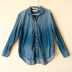 Madewell Small Stonewashed Blue Denim Button-Up Shirt